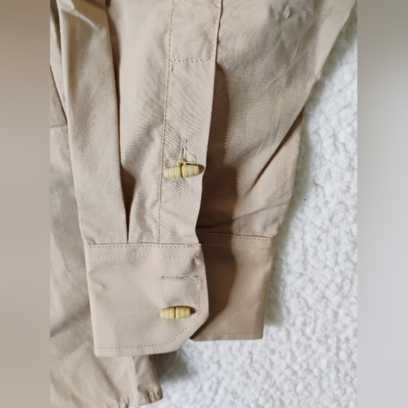 Ace of Diamonds Men's Large Western Rodeo Ranchwear Beige Button Up Long Sleeve - Picture 6 of 11